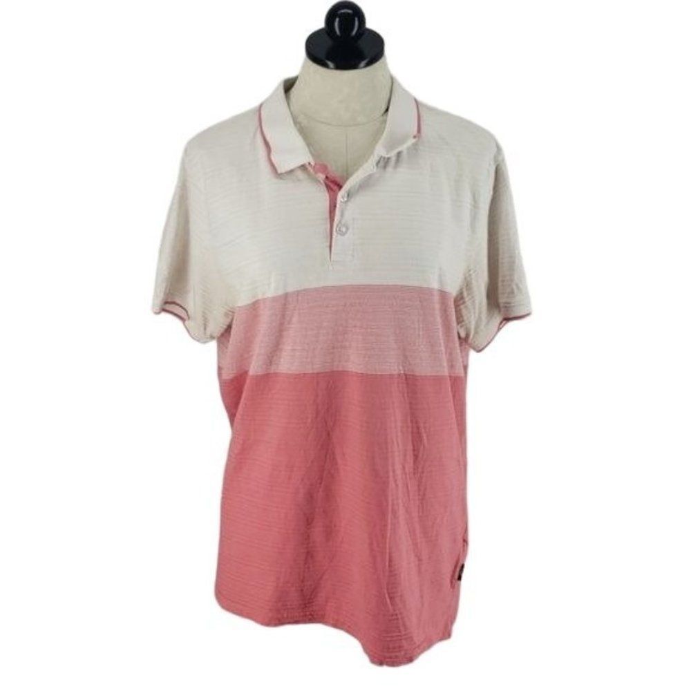Lee Women's Pink Colorblock Short Sleeve Polo Shirt‎